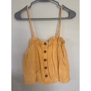 American Eagle Women’s Yellow Cami Tank Top Size Large Boho Babydoll